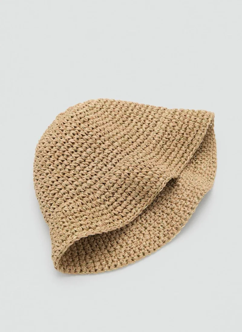 MANGO straw bucket hat